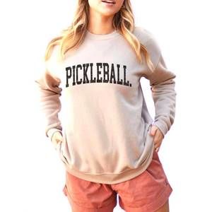 NEW OAT COLLECTIVE pickleball graphic sweatshirt in heather dust